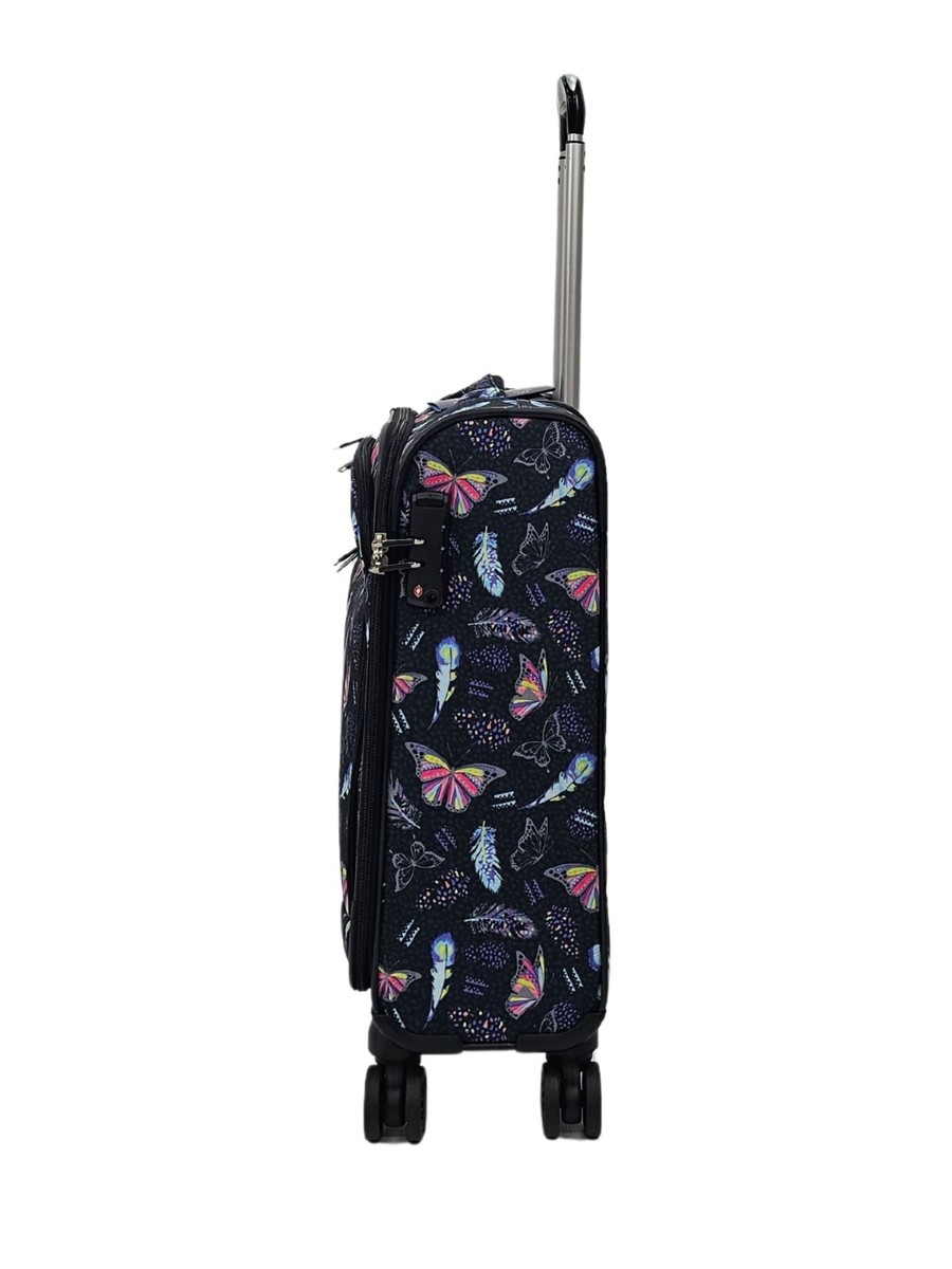 Valise Légère Infinity Leather, 8 Roues, à Ouverture Papillon, Motif Animalier, Multicolore - Neuve
