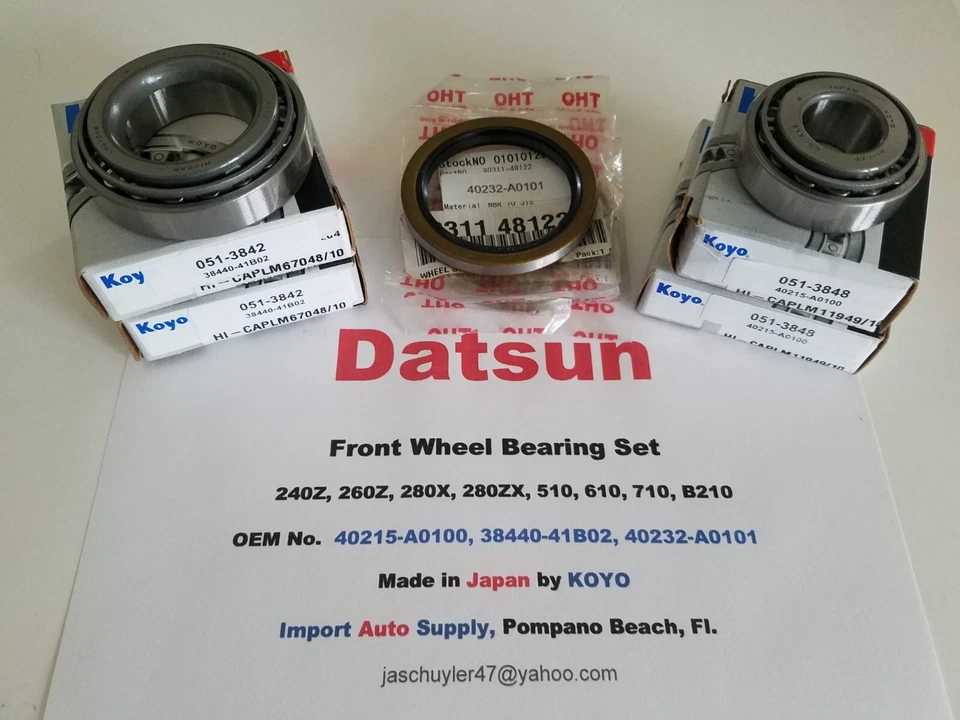 Front Wheel Bearing Kit fits Datsun 240Z 260Z 280Z 280ZX, 510 610 710 B210 (KOYO - Image 2 of 4