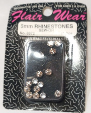 NOS 15 Craft Clear Crystal Glass Silver Claw Montees Sew on Rhinestones 5mm A81