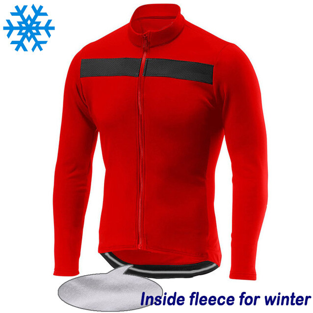 Cycling Jersey Warm Long Bib Bike Winter Fleece MTB Shirt Jacket Thermal  Clothes