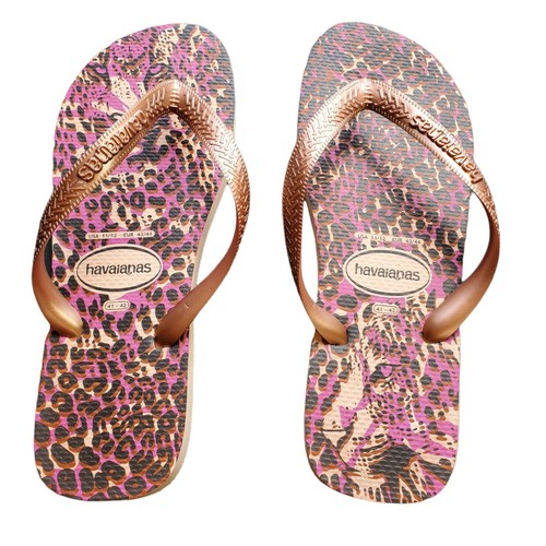 havaianas leopard flip flops