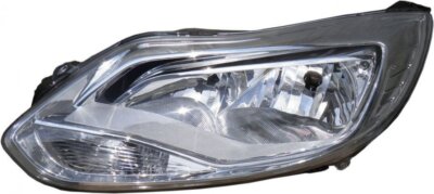 Phare Avant Gauche Pour Ford Focus 2011-2014 - Halogène, Réglage électrique, Noir