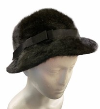 Vintage KANGOL Furgora Astra Woman's Hat 21"Around Inside Band ENGLAND Black