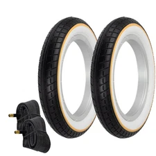 OG TIRES 12-1/2" x 2-1/4" Black/White Yellow Line P-1237 W/TUBES 33mm Schrader