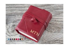 Capri Mini Personalised Italian Leather Journal Firebrick 250 Pages (6x6cm)