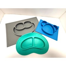Silicone Suction Plates Divided Baby Toddler Feeding Nuby Set 3 Piece