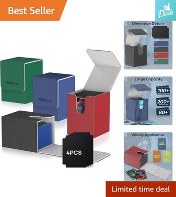 Luxury Leather Card Deck Box Set - 4 Dividers for Organized Gaming Collection