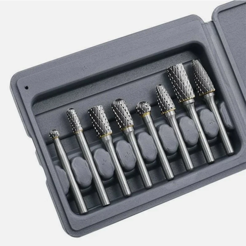 9-Piece Tungsten Carbide Rotary Burr Set – 1/4” Shank, Single Cut For Fast Material Removal, Metal & Wood Engraving
