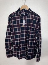 Image of Farah Men's Cristian Check Overshirt Bordeaux Size Large Brand New £80