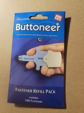 OFFICIAL Buttoneer Fastening Refill Pack 100 Pack As Seen On TV Fasteners OEM