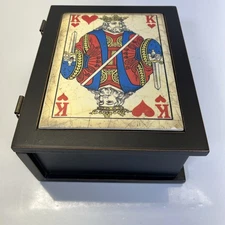 Jewelry Trinket Wooden Storage Box-King of Hearts 7.5” X 5.5” X 3” Cool Box