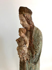 1960s 18" Stoneware Madonna Child "Throne of Wisdom" Figurine Statue — photo 5