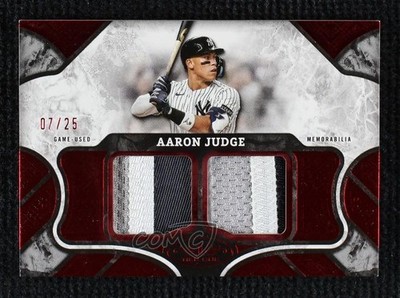 2025 Topps Tier One Relics Red 7/25 Aaron Judge #T1R-AJ Dual Patch 0dj8