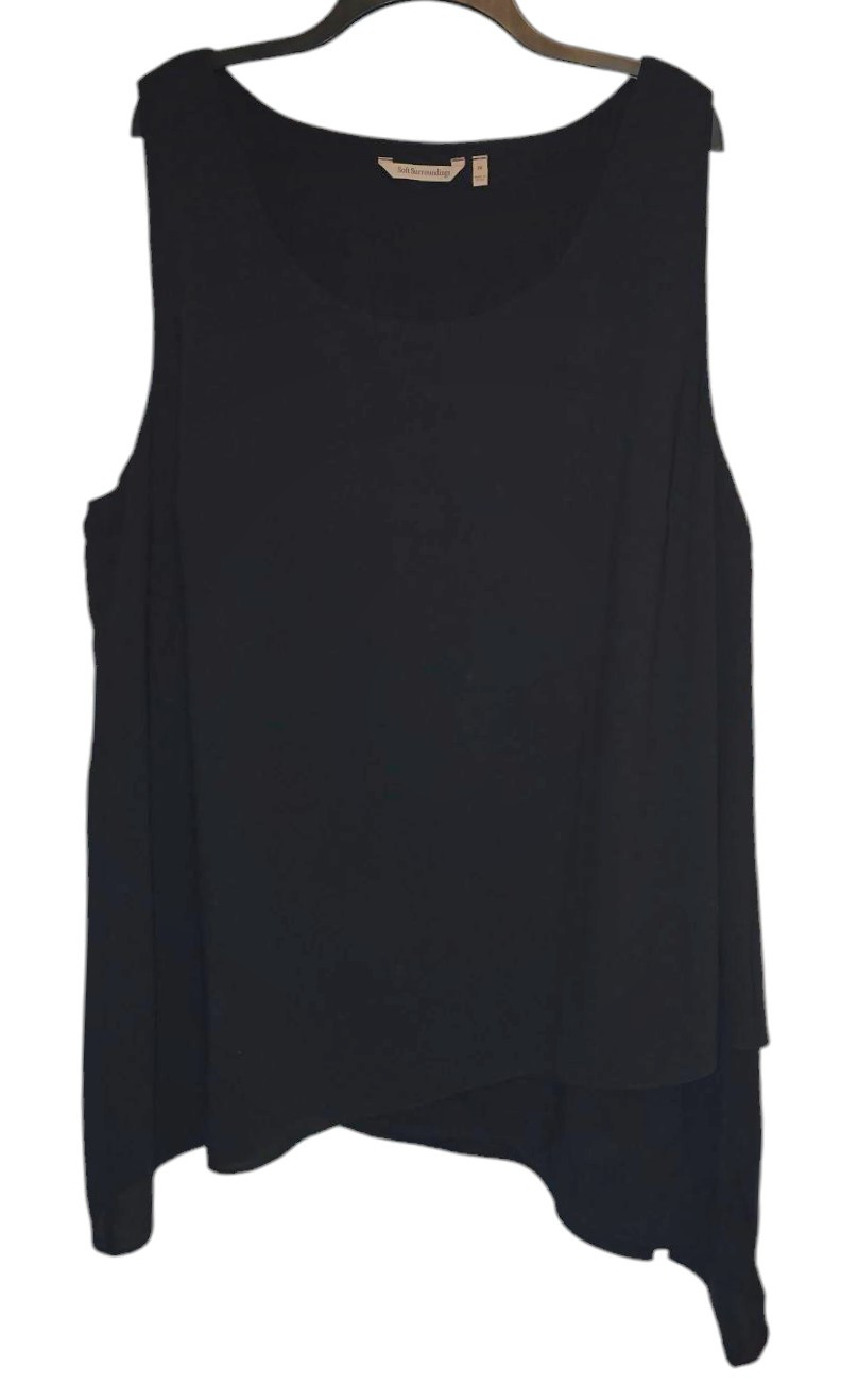 Soft Surroundings Lined Solid Black Sleeveless Bl… - image 1