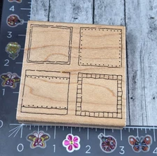JRL Design Four Square Fill In Q243 Rubber Stamp Wood #P90
