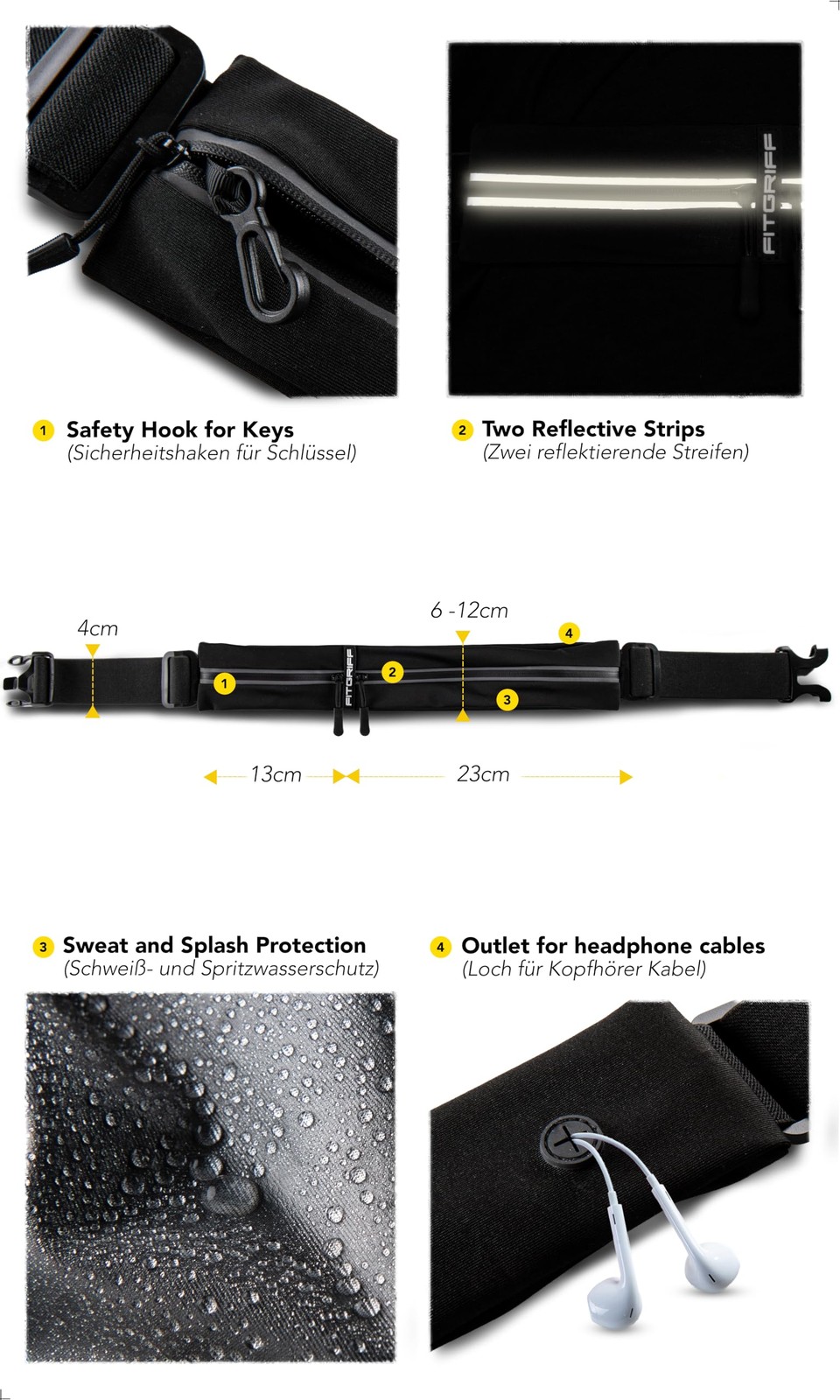 Running Belt For Men Women Secure Jogging Pouch Phone Keys Essentials thumbnail 4