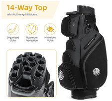 T-Lock Golf Cart Bag with 14 Way Organizer Divider Top, Premium Cart Bag