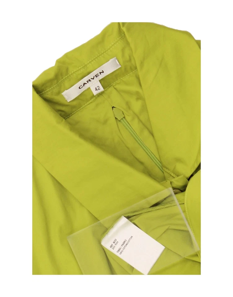 CARVEN Womens Sleeveless Pullover Shift Dress IT 42 Medium Green Cotton DC14 - Image 3 of 3