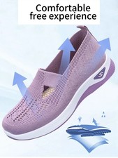Damen Slip On Sneaker Leichte Atmungsaktiv Sp...