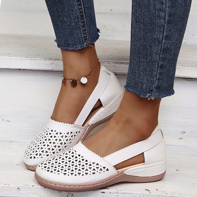 Womens Wedge Sandals Round Toe Comfort Shoes Lightweight Flat Platform Walking