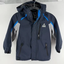 Gerry Ski Jacket Kids XS Navy Blue Gray Insulated Full Zip Snowboarding Winter