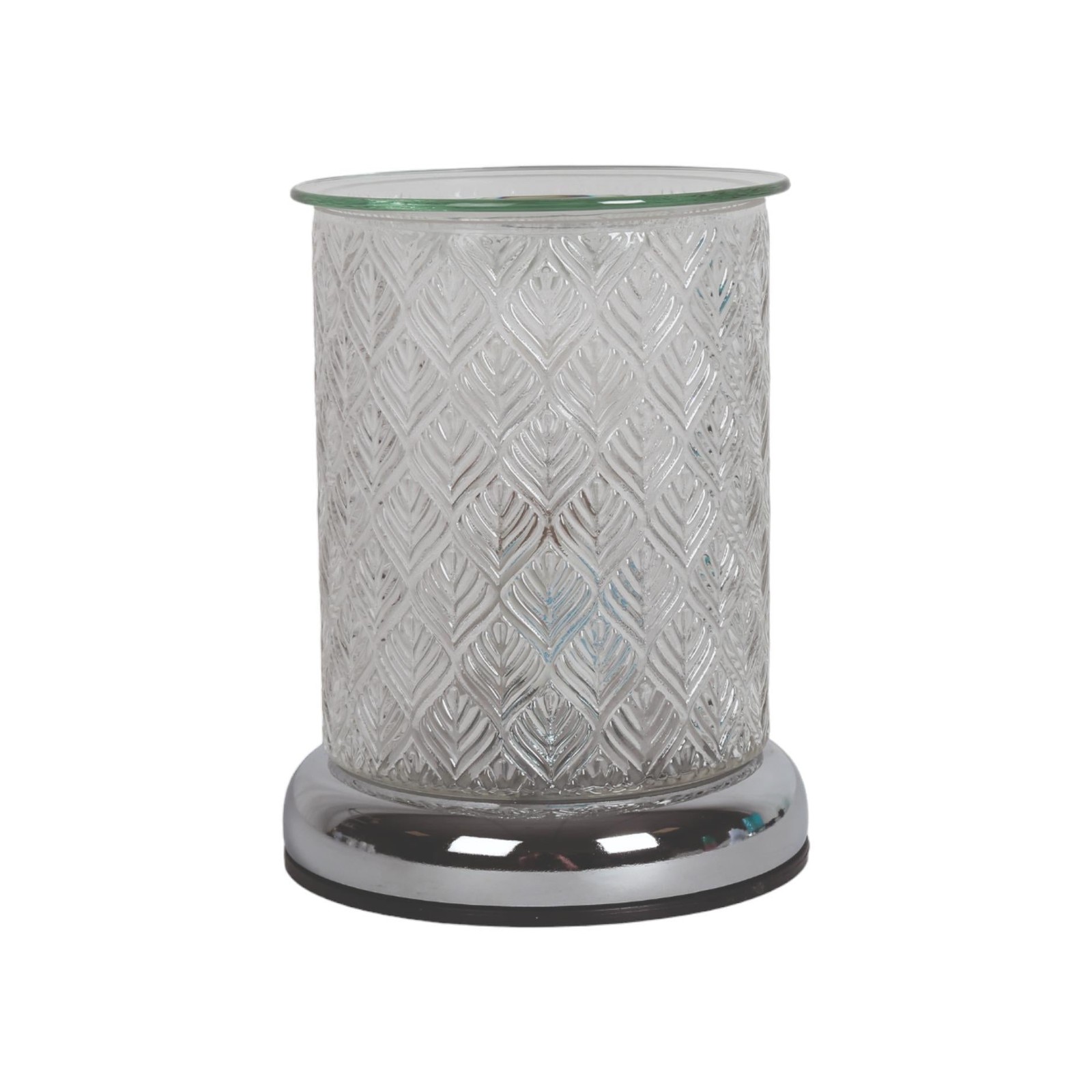 Aroma Electric Wax Melt Burner Touch - Textured Glass Clear Leaf