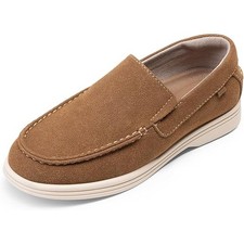 Dream Pairs Little Boys Size 4 Camel Brown Slip On Loafers Comfort Dress Shoes
