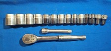 1951 Snap On 16pc 1/2" Dr 12PT SAE Socket Set 1-1/4"-7/16" w/ L-710 ratchet