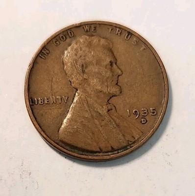 1935-D 1C Lincoln Wheat Cent Penny