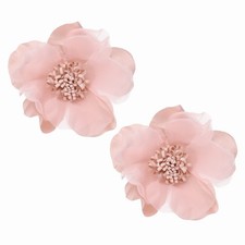 Large Fabric Flower Brooches Pins, 2Pcs Rose Flower Brooch, Pink