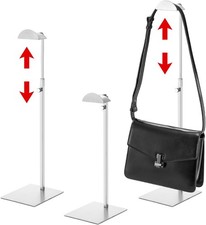 Hacaroa 3 Pack Purse Display Stand Stainless Steel, Adjustable Height Silver
