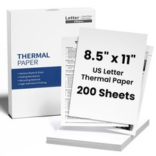 200 Pcs US Letter 8.5x11 Inch QuickDry Thermal Paper Fits Phomemo M832 A285M