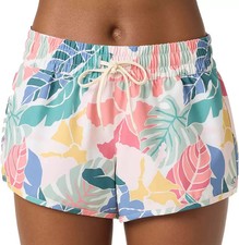O'NEILL WOMENS SALTWATER ESSENTIALS BALBOA PRINTED 2" ELASTIC BOARDSHORTS Small