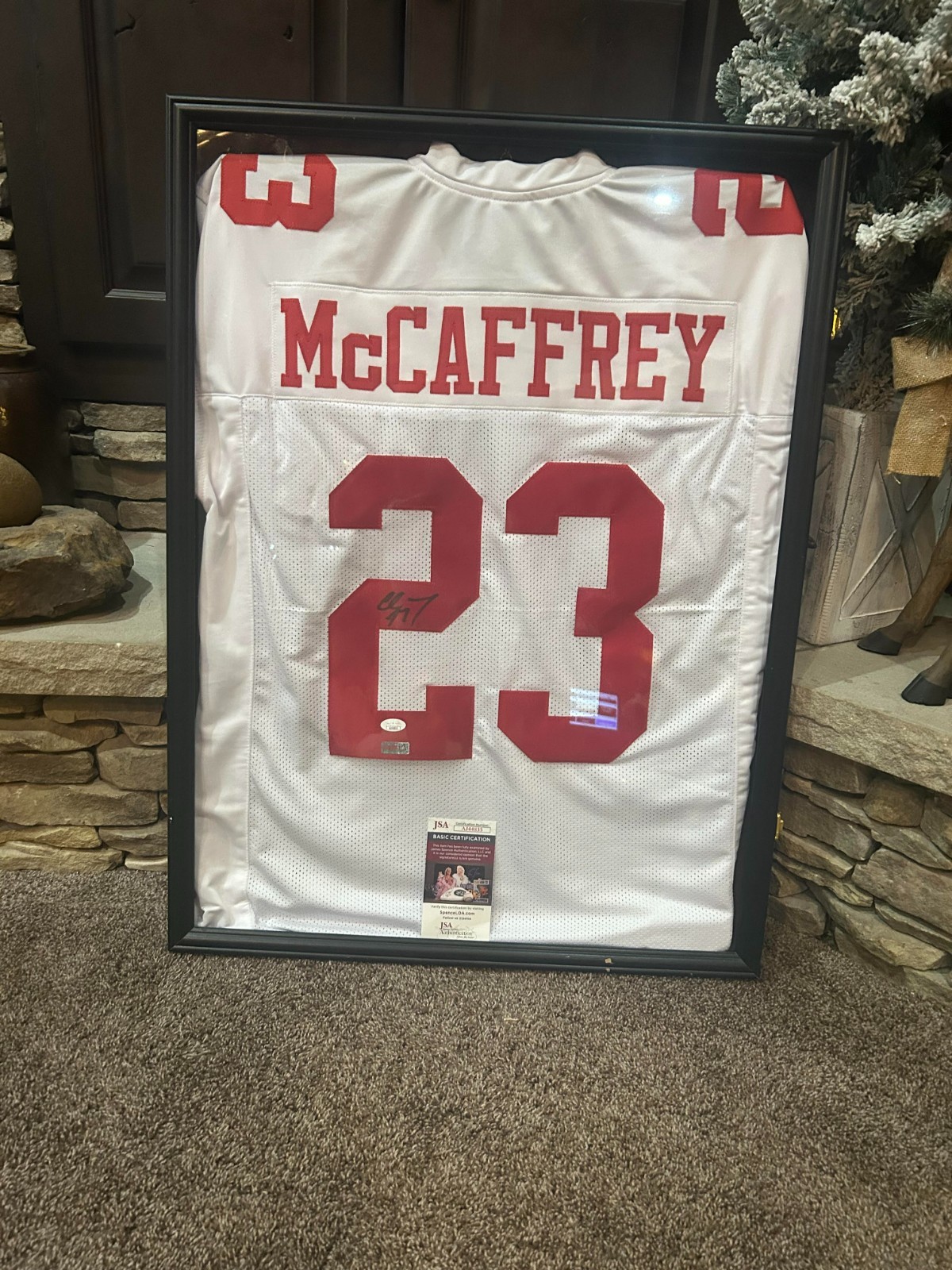 Christian McCaffrey Autographed Signed San Francisco 49ers JSA COA Jersey *NO FRAME 