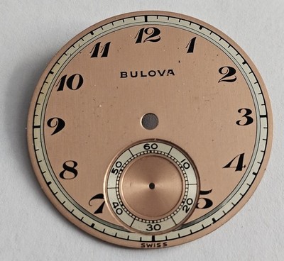BULOVA ZIFFERBLATT TASCHENUHR SWISS LACHS VINTAGE 1950