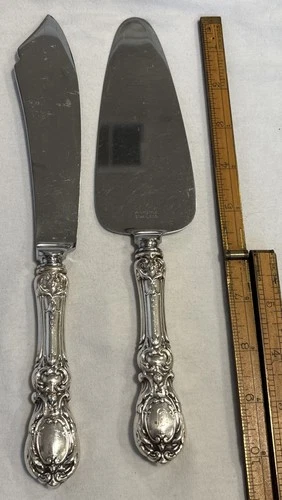 Francis 1 First Reed Barton Sterling Silver Mono Pie Server No Mono Knife Pair