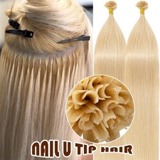 200S Keratin Hot Bonding Nail U Tip Remy Human Hair Extensions Full Head Thick