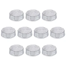 2 Pcs 2" Octagon Head Steel Threaded Pipe Fitting Caps, Silver