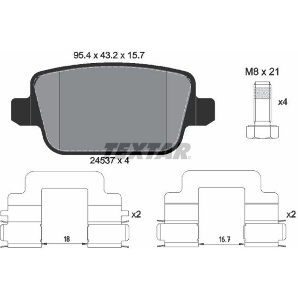Textar 2453703 Bremsbelagsatz FüR Ford Mondeo S MAX Galaxy Focus Kuga S MAX VAN-image