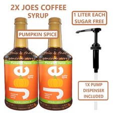 2 LITERS SUGAR FREE LIMITED TIME PUMPKIN SPICE 1 PUMP by JOES COFFEE SYRUP