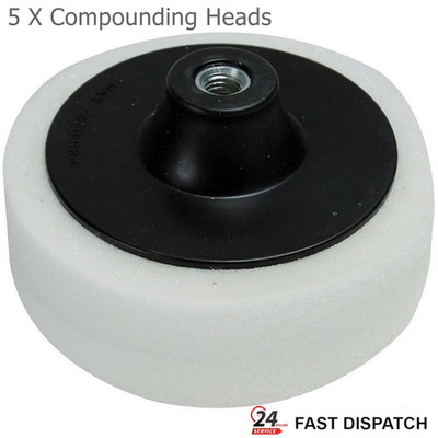 Compoundier Polierkopf fest 150 mm Kopfauflage Wischschwämme M14 Gewinde 5er Pack