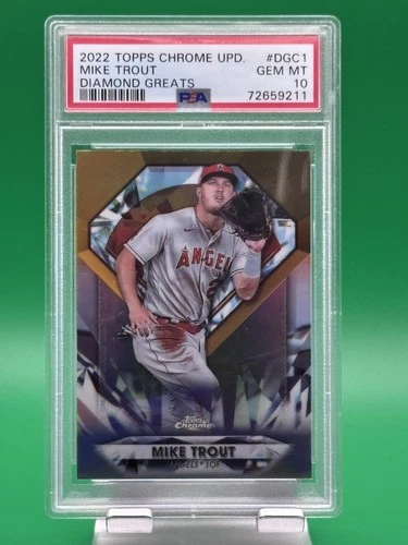 2022 Topps Chrome Update #DGC1 Diamond Greats Mike Trout - PSA 10 GEM MINT