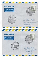 SS Gripsholm SAL Maiden Voyage May 1957 Sweden Mint Aerogramme Aerogram 2 items