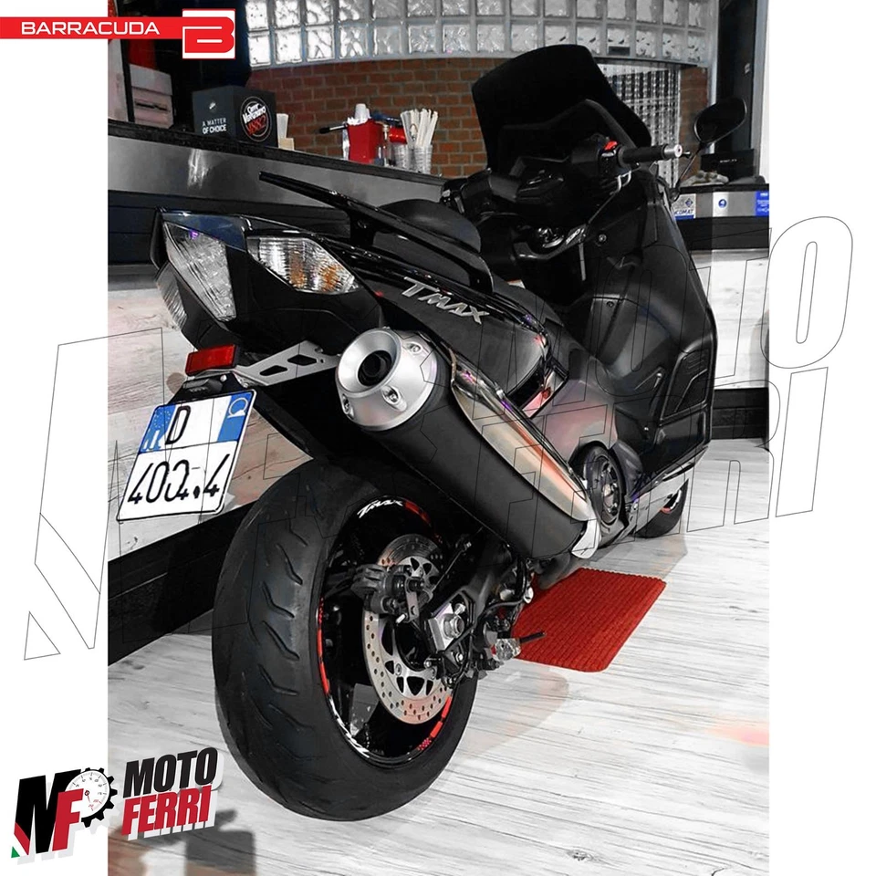 MF1367 Support De Plaque Sport Réglable Barracuda Pour Yamaha TMax 530 2012-2016 - Photo 4/4