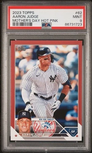 2023 Topps Mothers Day Hot Pink /50 Aaron Judge PSA 9
