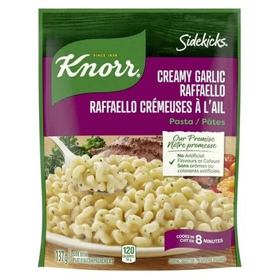 2 x Knorr Sidekicks Creamy Garlic Raffaello Pasta Side Dish 137g Canadian FRESH