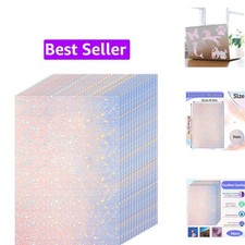 36 Sheets Holographic Sticker Paper A4 Vinyl Holographic Laminate Sheets Self...