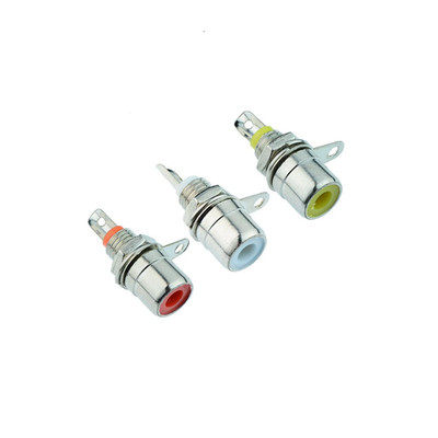 3 RCA Panel Chassis Mount Socket Connector - Yellow. Red, White US STOCK!
