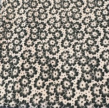 Green & Cream Floral Cotton 1/4 yard x 42" Quilting Sewing Fabric Vintage Patter