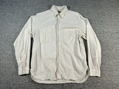Buzz Rickson Shirt Mens 16-16.5 White Long Sleeve Cotton Japanese Work Heritage